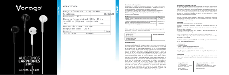 Page 1 de la notice Manuel utilisateur Vorago EP-201-V2