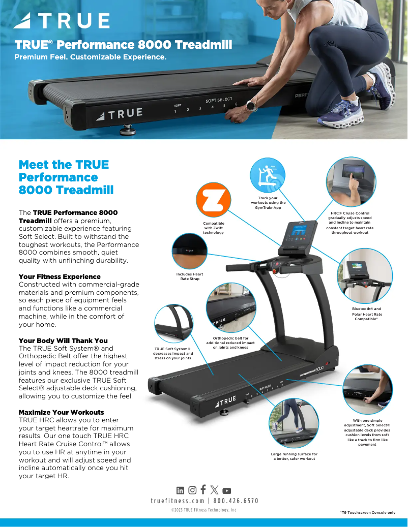 Page 1 de la notice Fiche technique True Performance 8000