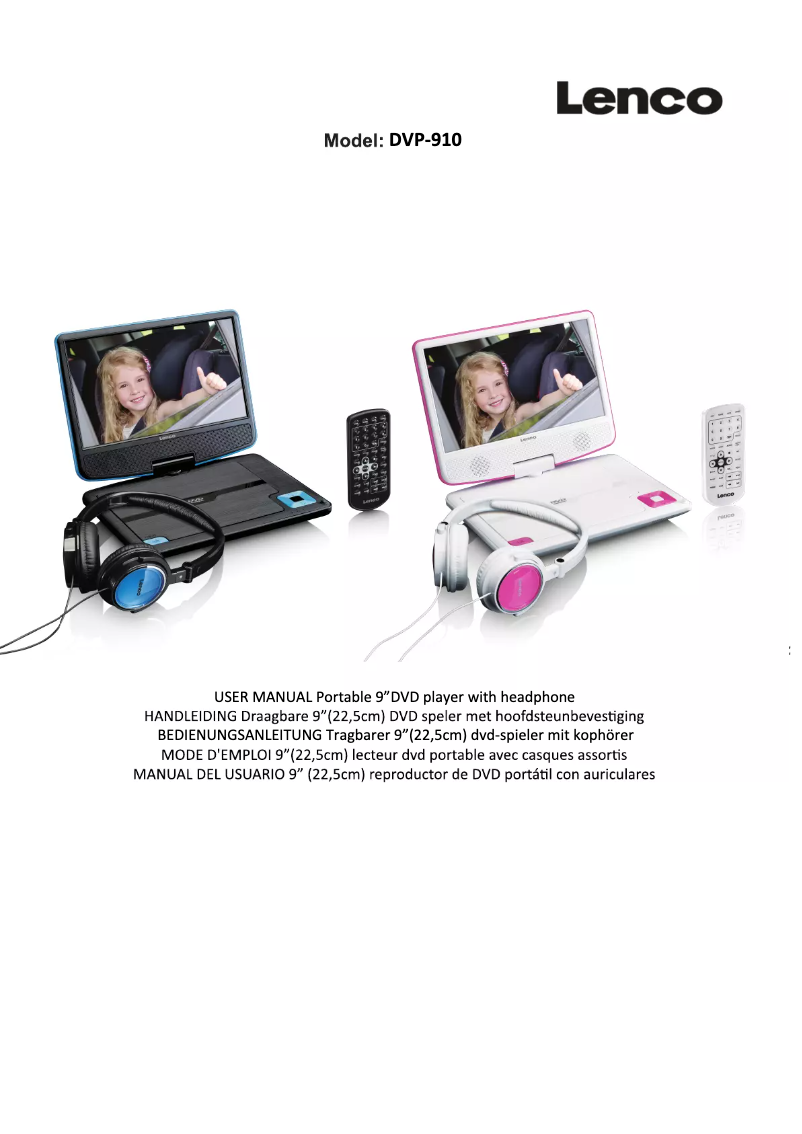 Page 1 de la notice Manuel utilisateur Lenco DVP-910