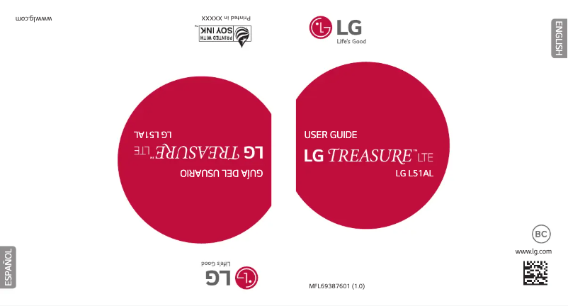 Page 1 de la notice Manuel utilisateur LG Treasure