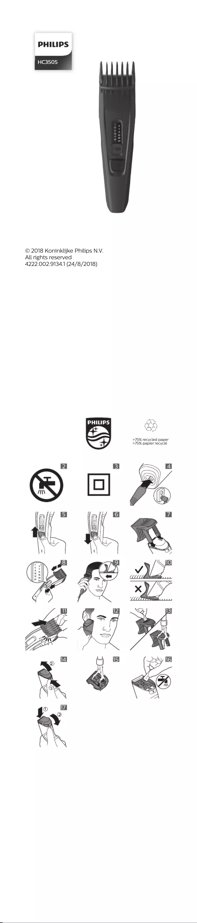 Page 1 de la notice Manuel utilisateur Philips Series 3000 HC3505