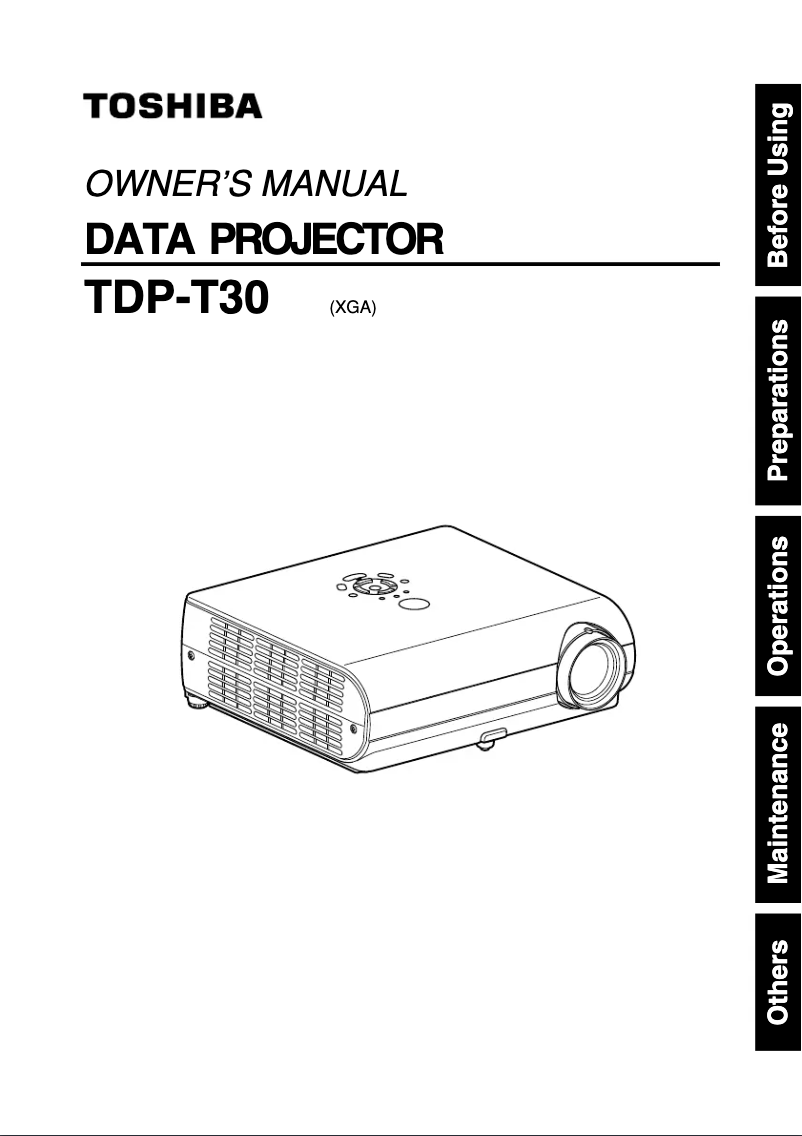 Page n°1 - Manuel utilisateur Toshiba TDP-T30