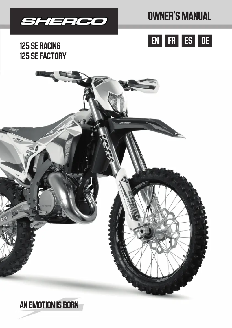 Page 1 de la notice Manuel utilisateur Sherco 125 SE (2021)