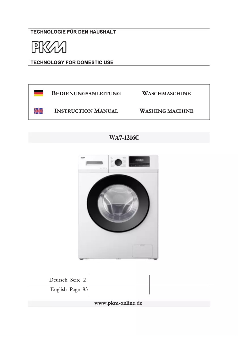 Page 1 de la notice Manuel utilisateur PKM WA7-1216C