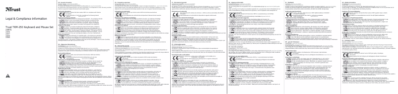 Page n°1 - Manuel utilisateur Trust TKM-250
