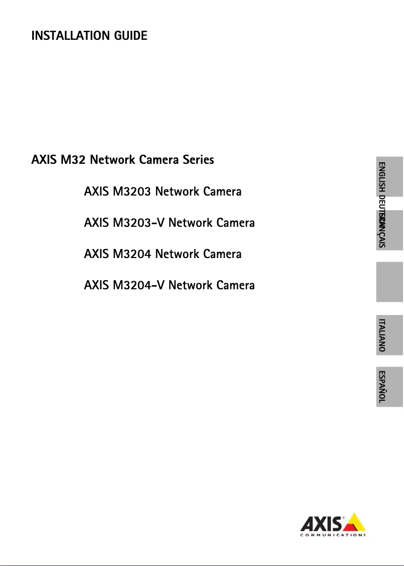 Page 1 de la notice Manuel utilisateur Axis M3204
