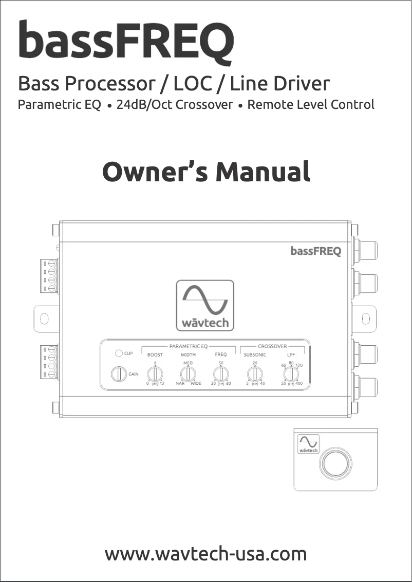 Page n°1 - Manuel utilisateur Wāvtech bassFREQ