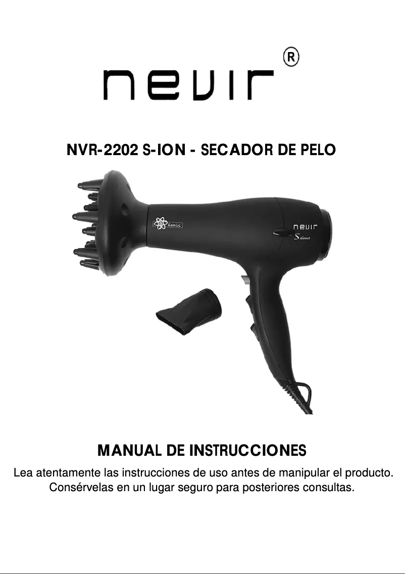 Page n°1 - Manuel utilisateur Nevir NVR-2202-S-ION
