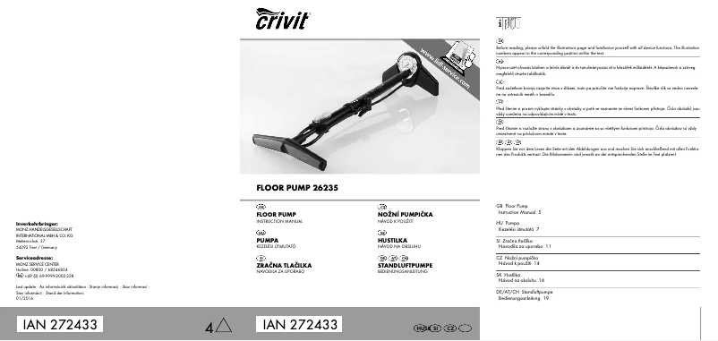 Page n°1 - Manuel utilisateur Crivit IAN 272433