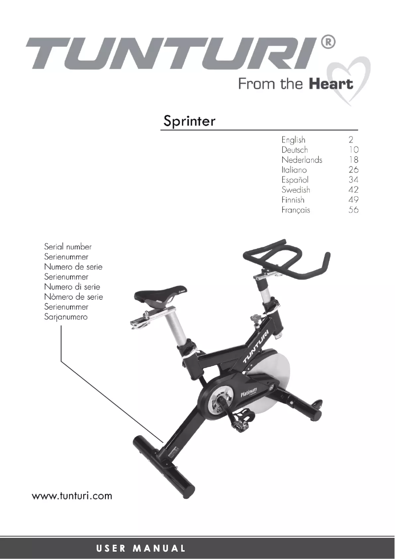 Image de la première page du manuel de l'appareil Platinum Sprinter