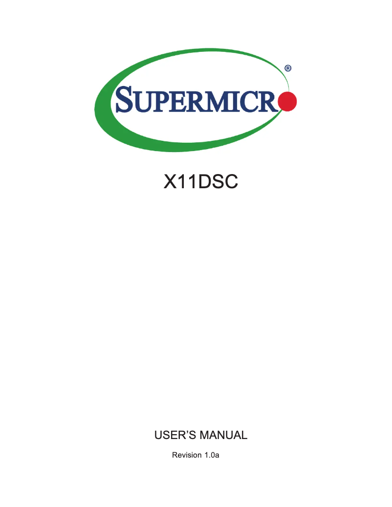 Page 1 de la notice Manuel utilisateur Supermicro X11DSC