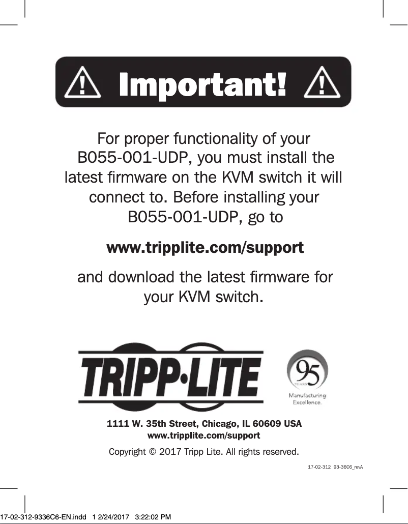 Página 1 del manual Manual de usuario Tripp Lite B055-001-UDP