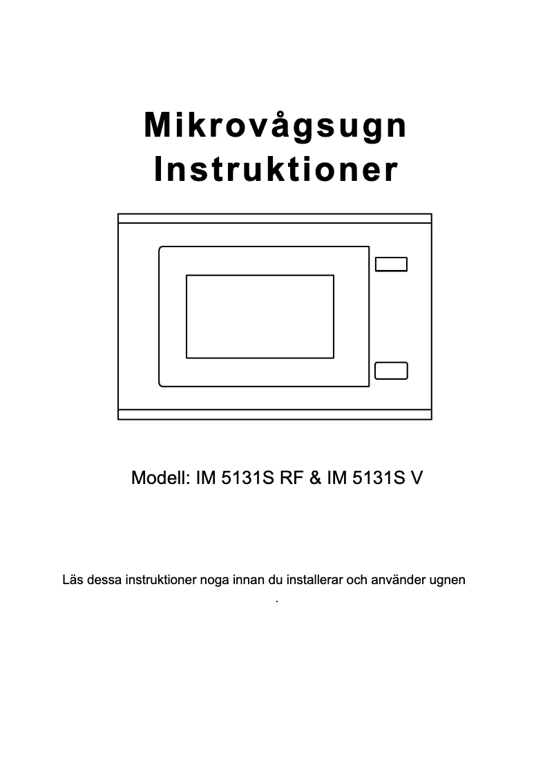 Image de la première page du manuel de l'appareil IM5131SRF