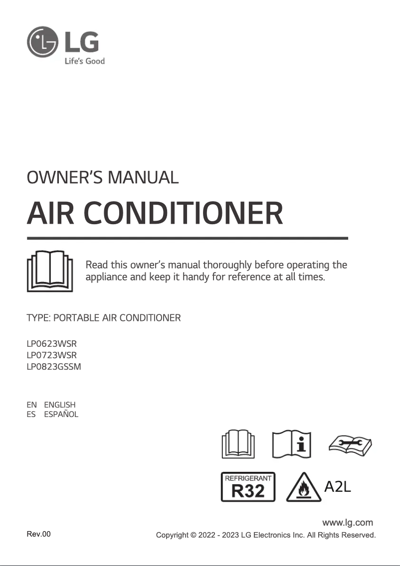 Page 1 de la notice Manuel utilisateur LG LP0723WSR