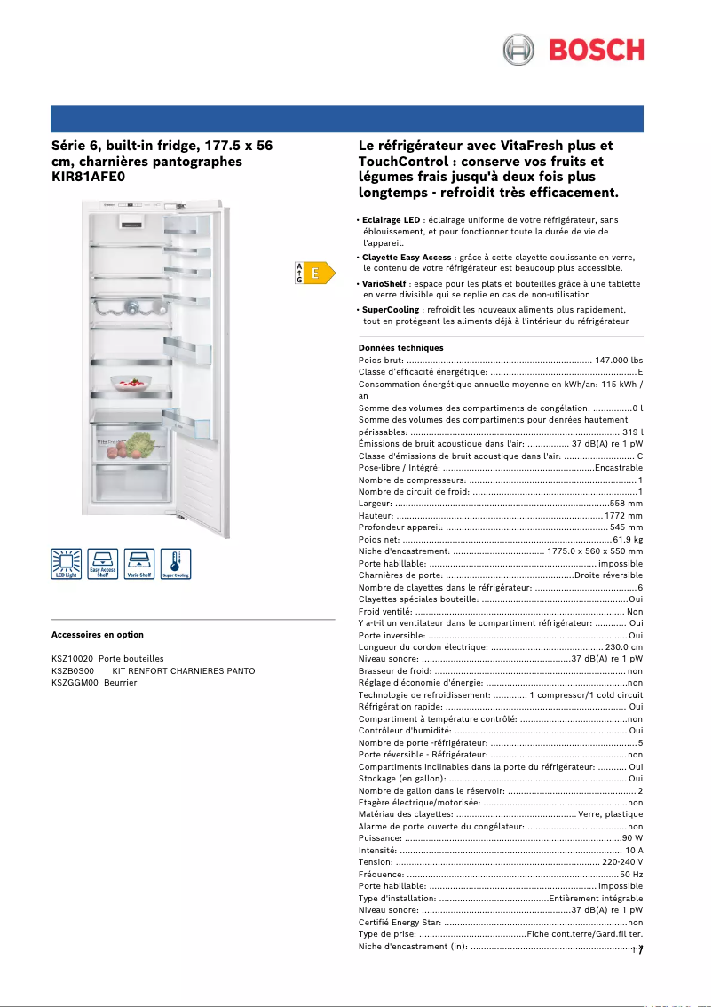 Image de la première page du manuel de l'appareil KIR81AFE0