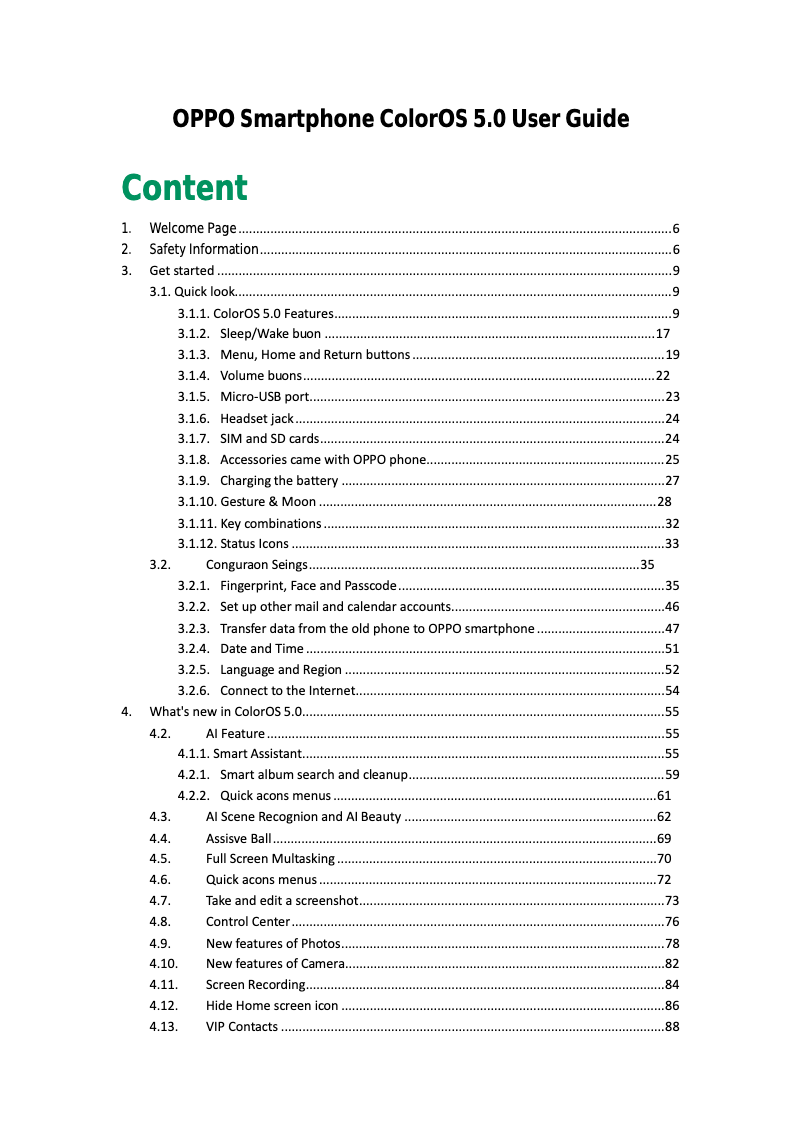 Page n°1 - Manuel utilisateur Oppo A83 (2018)