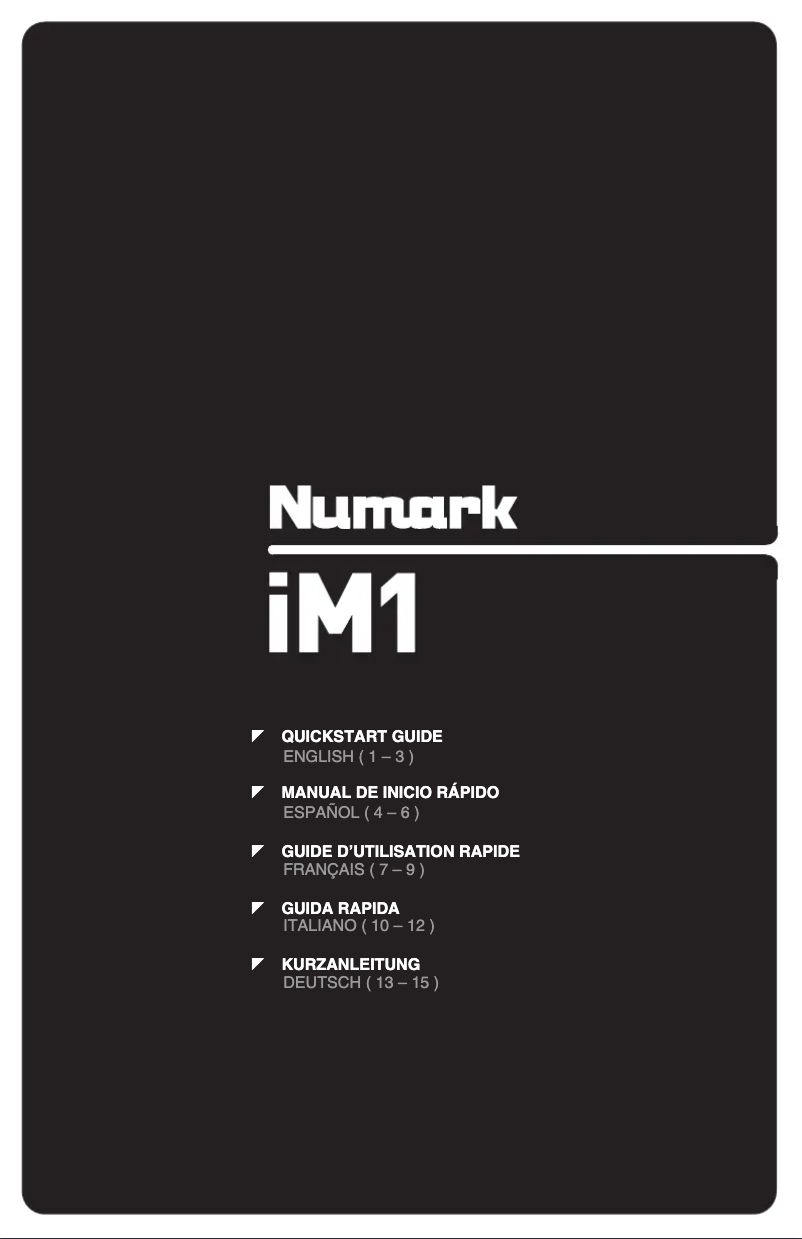 Page 1 de la notice Manuel utilisateur Numark iM1