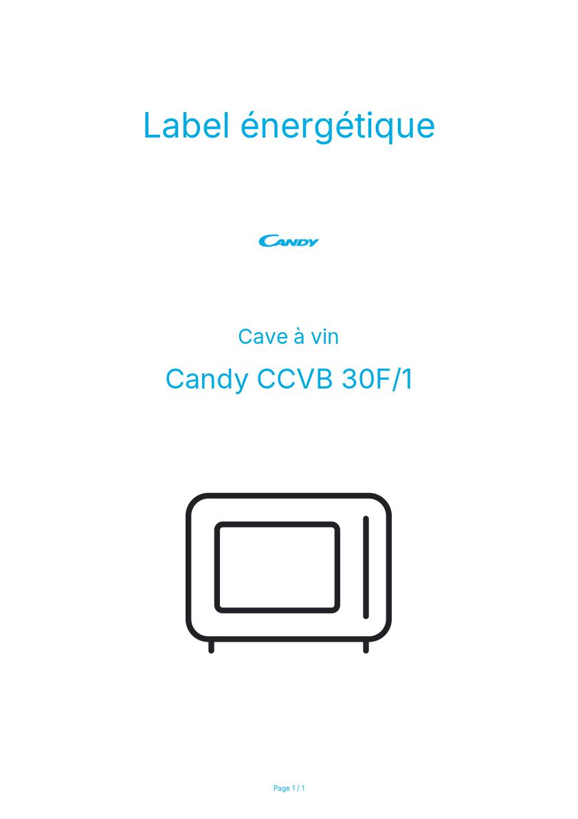 Image de la première page du manuel de l'appareil CCVB 30F/1