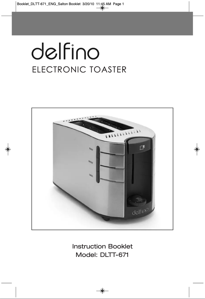 Page 1 de la notice Manuel utilisateur Toastess Delfino DLTT-671