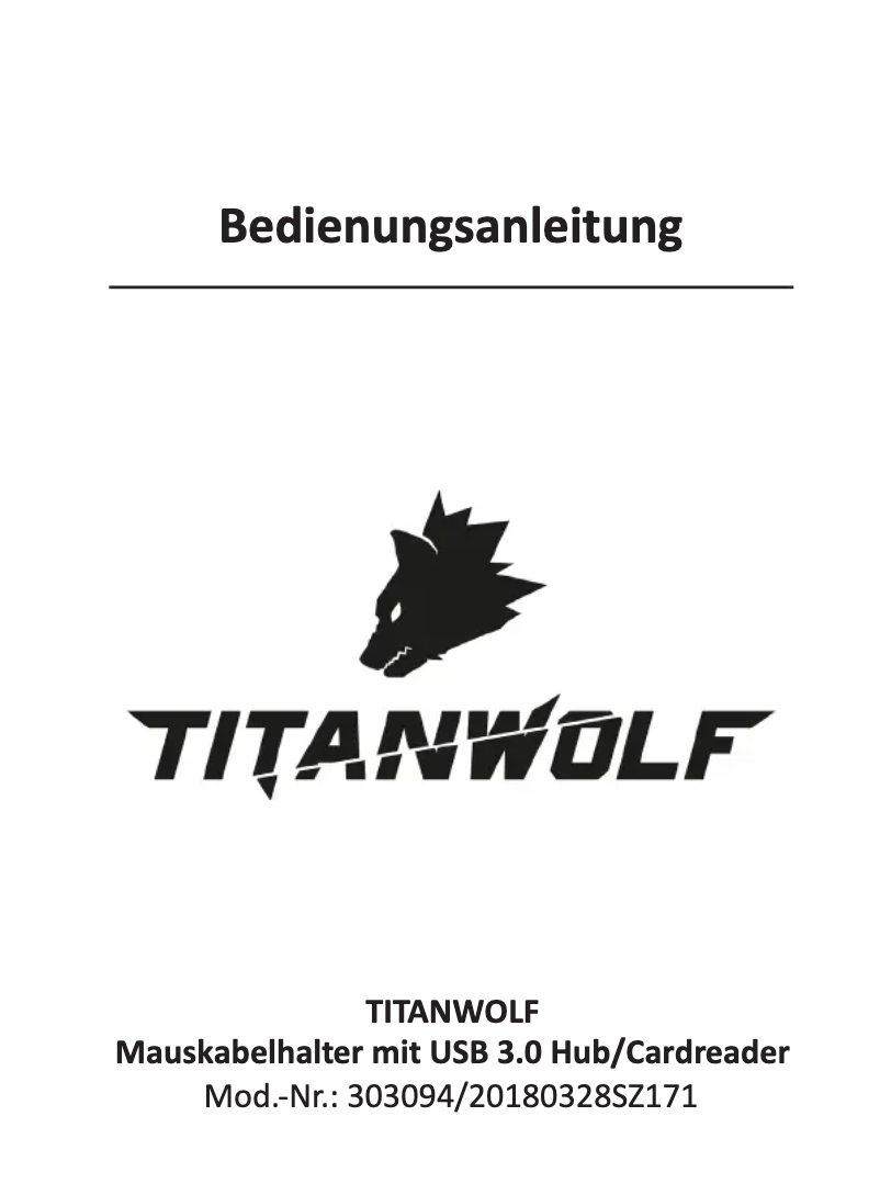 Page 1 of the manual User Manual Titanwolf 303094