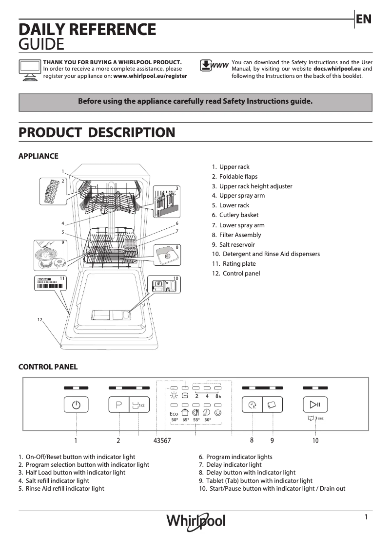 Image de la première page du manuel de l'appareil WSFE 2B19 X UK