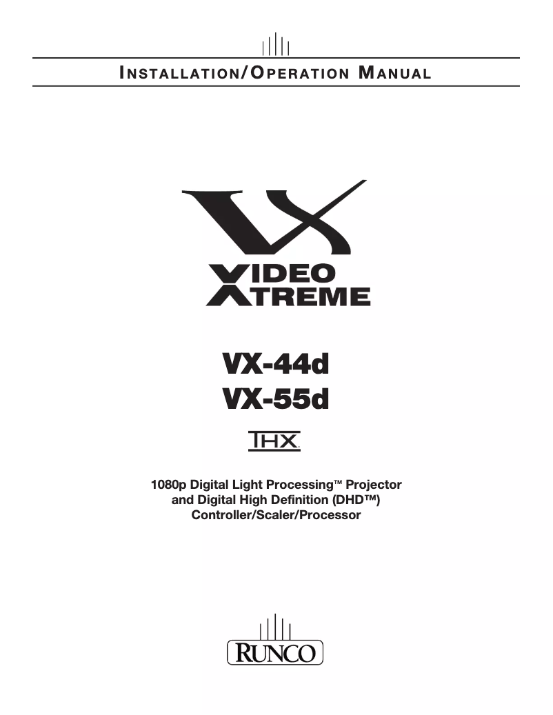 Página 1 del manual Manual de usuario Runco VX-44d