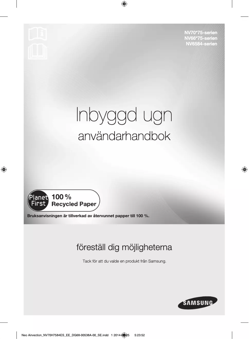 Page 1 de la notice Manuel utilisateur Samsung NV70H7584ES