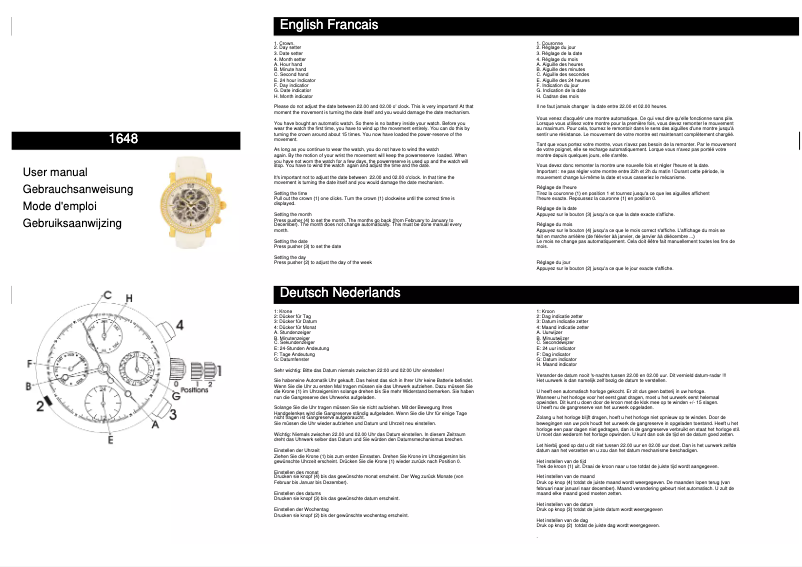 Page n°1 - Manuel utilisateur Davis 1648