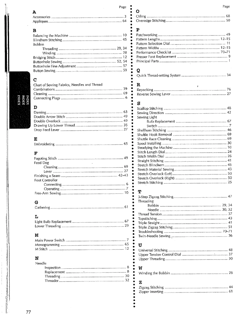 Page n°1 - Manuel utilisateur Bernina Bernette 75