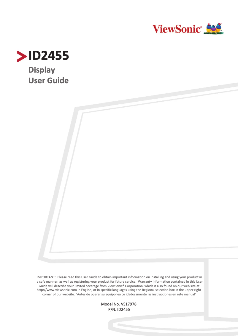 Page n°1 - Manuel utilisateur Viewsonic ID2455