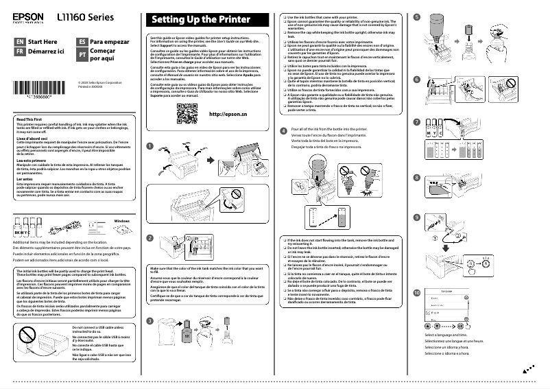 Image de la première page du manuel de l'appareil EcoTank L11160