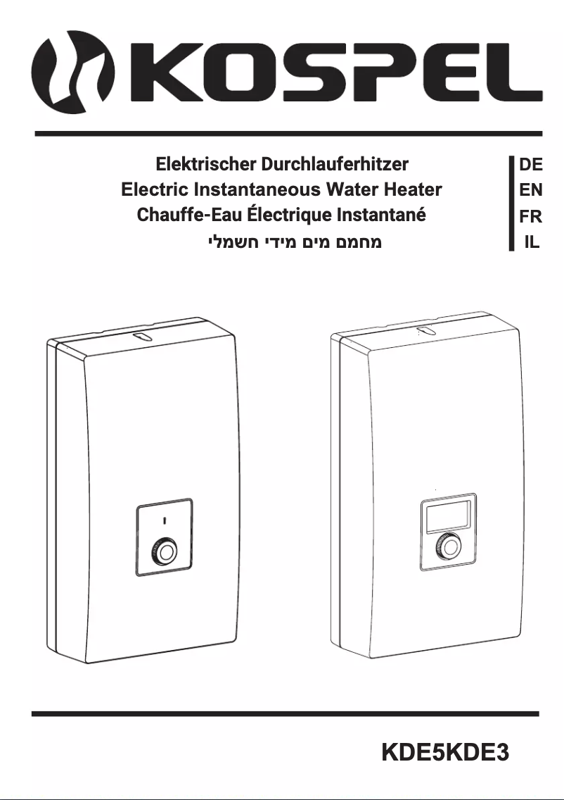 Page 1 de la notice Manuel utilisateur Kospel KDE3-12