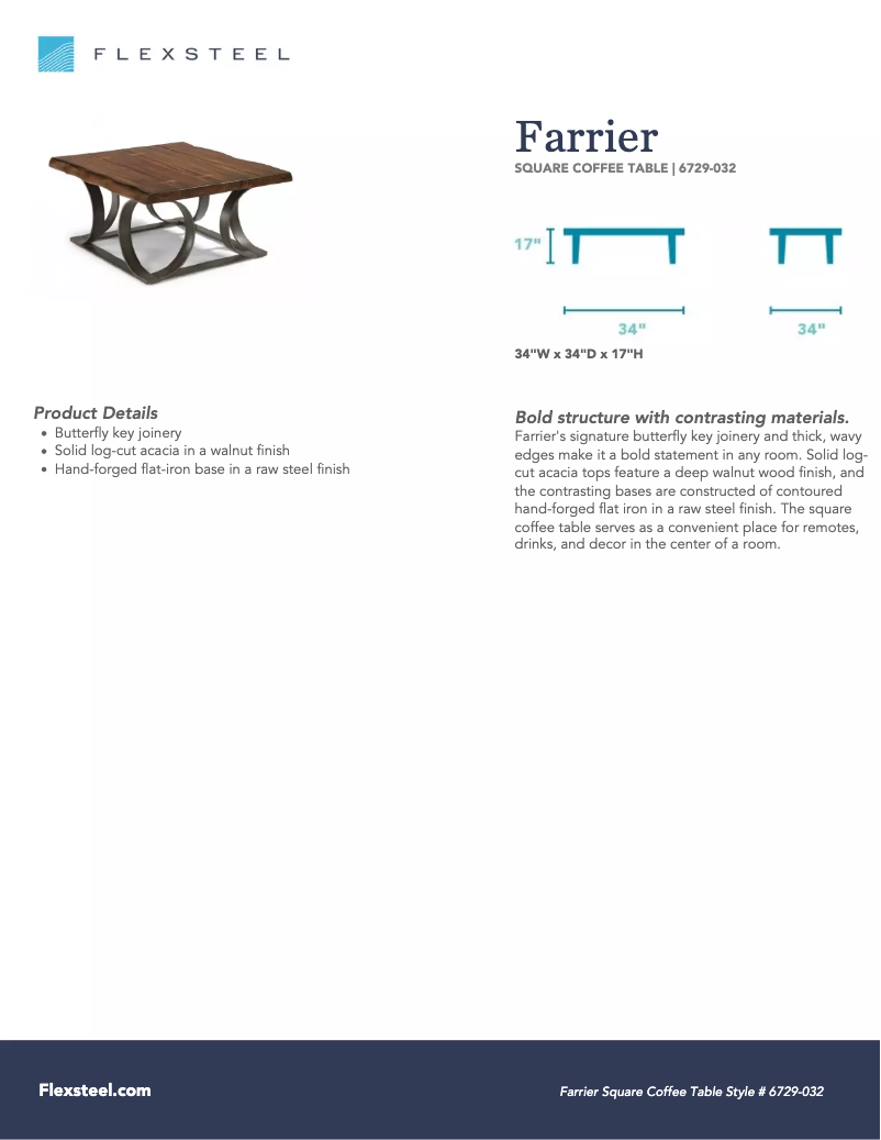 Page n°1 - Manuel utilisateur Flexsteel Farrier 6729-032