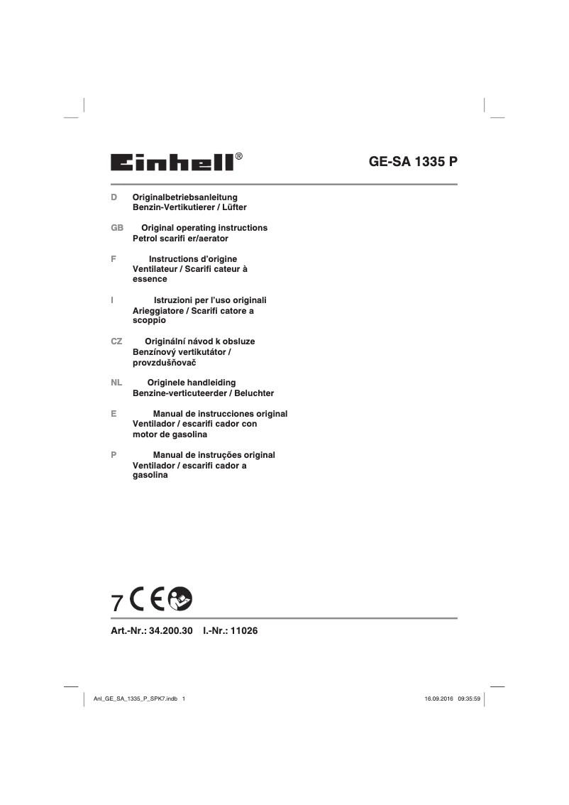 Image de la première page du manuel de l'appareil GE-SA 1335 P