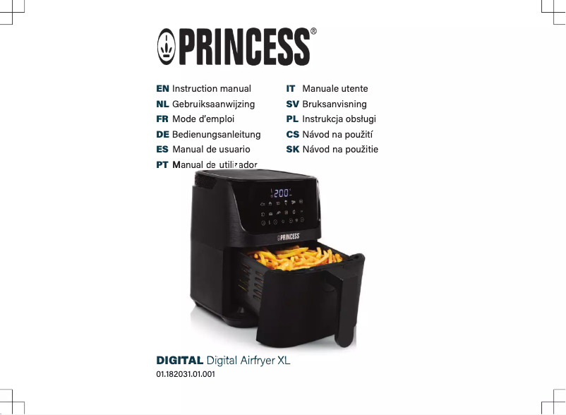 Page 1 de la notice Manuel utilisateur Princess Digital Airfryer XL 182031
