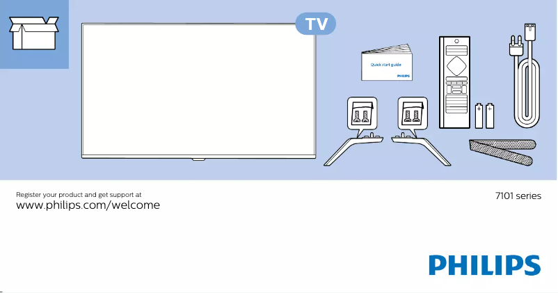 Page 1 de la notice Guide de démarrage rapide Philips 55PUS7101