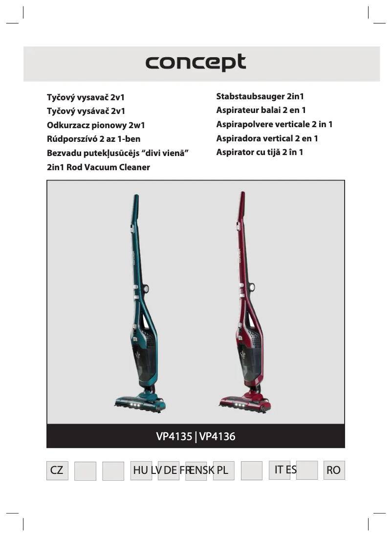 Page 1 de la notice Manuel utilisateur Concept VP4136