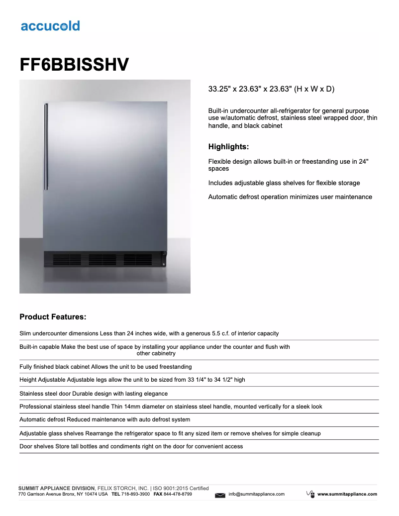 Image de la première page du manuel de l'appareil FF6BBISSHV