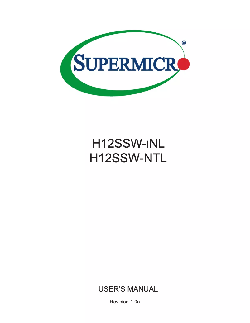 Image de la première page du manuel de l'appareil H12SSW-iNL