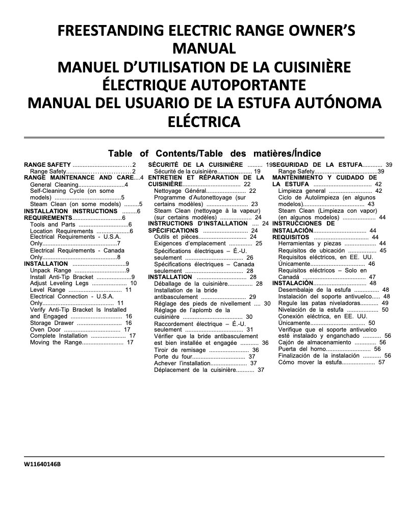Page n°1 - Manuel utilisateur Maytag MFES6030RB