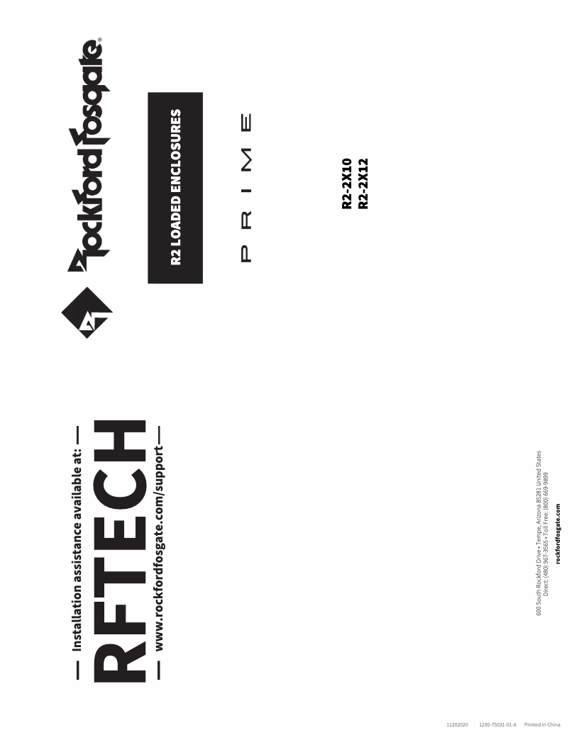 Page n°1 - Manuel utilisateur Rockford Fosgate Prime R2-2X12