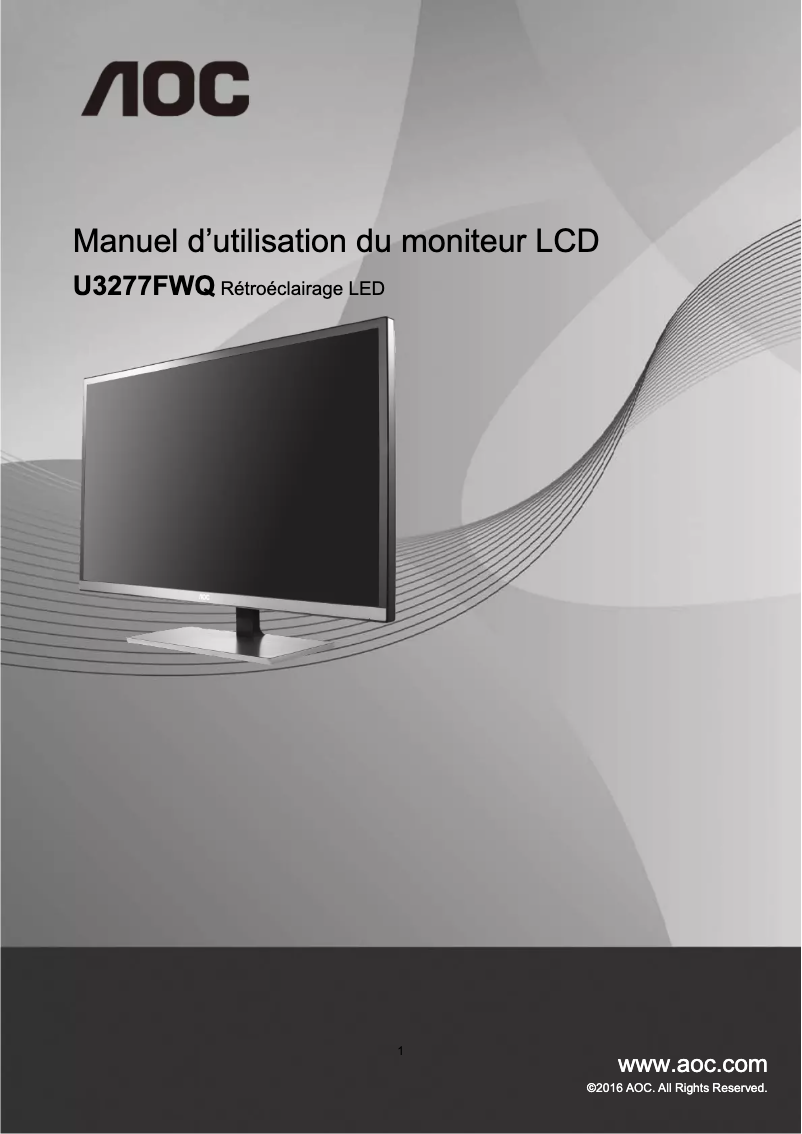 Page n°1 - Manuel utilisateur AOC U3277FWQ