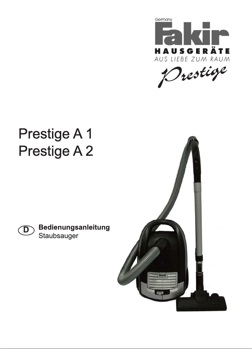 Image de la première page du manuel de l'appareil Prestige A2