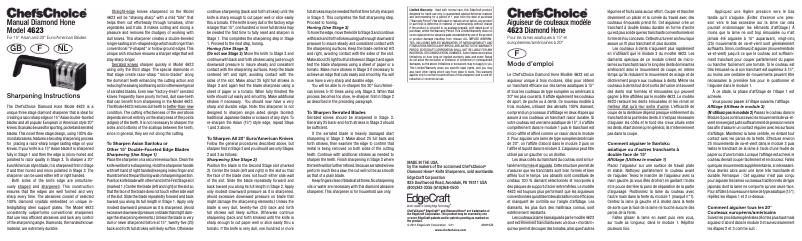 Page 1 de la notice Manuel utilisateur Chef's Choice Diamond Hone CC4623