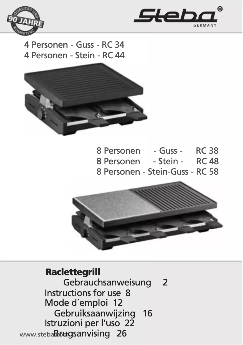 Page n°1 - Manuel utilisateur Steba RC 44