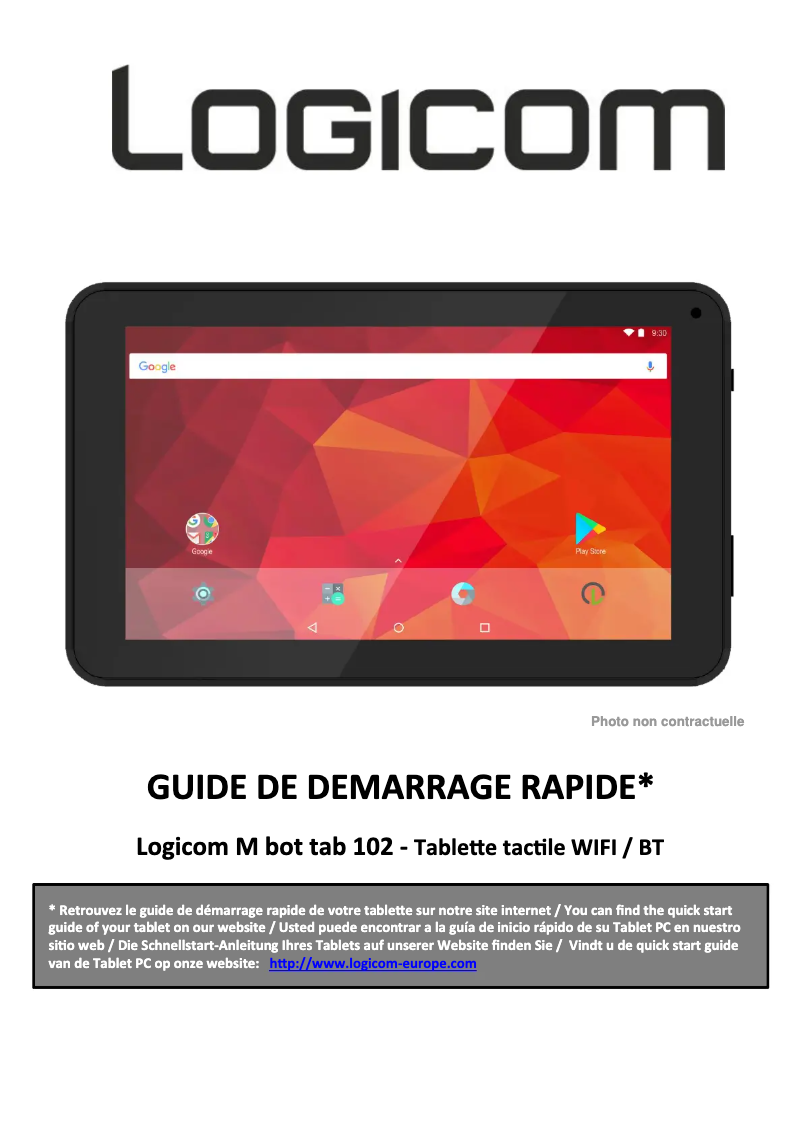 Page n°1 - Manuel utilisateur Logicom M Bot Tab 102