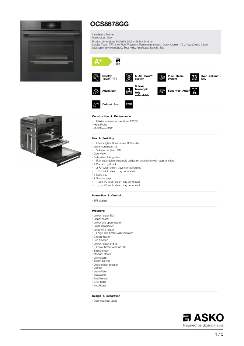 Image de la première page du manuel de l'appareil OCS8678GG