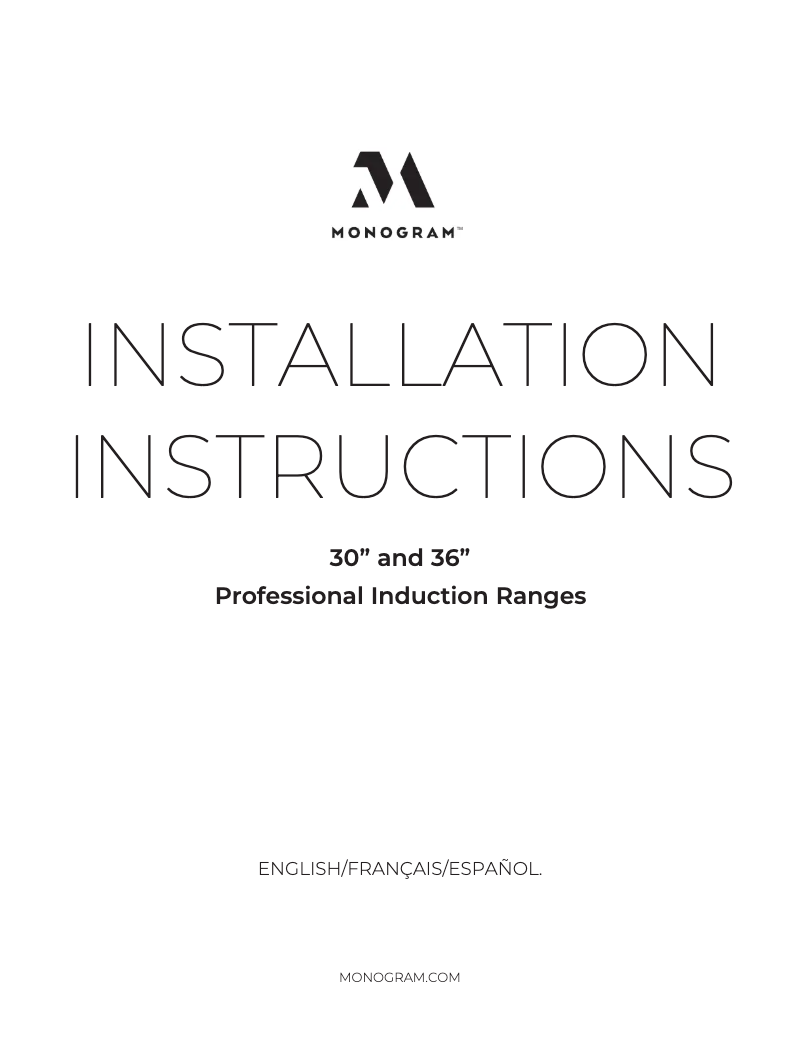 Page n°1 - Guide d'installation Monogram ZHP365ETVSS