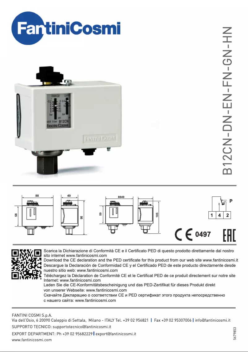 Page 1 de la notice Manuel utilisateur Fantini Cosmi B12FN
