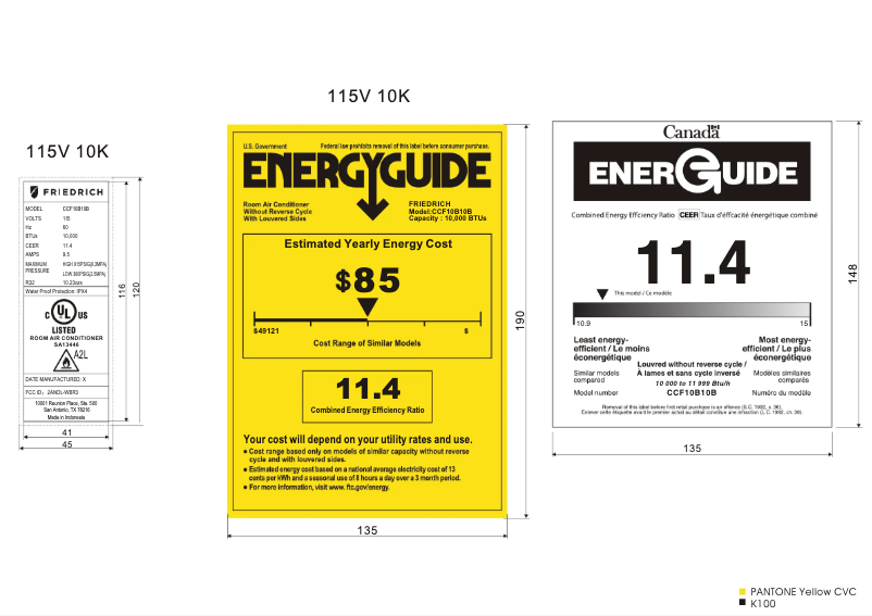 Página 1 del manual Etiqueta energética Friedrich Chill Premier CCF10B10B